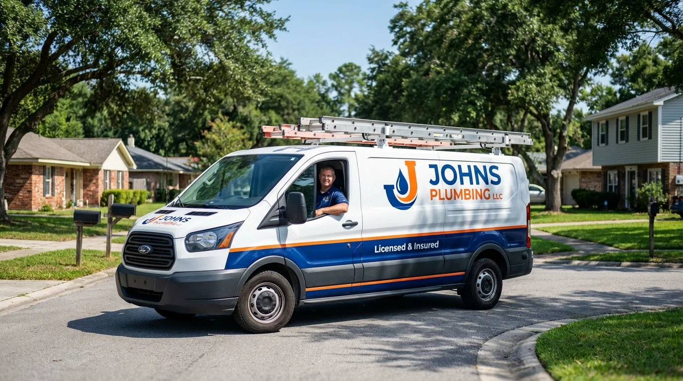 Johns Plumbing LLC service van in Ecorse, MI