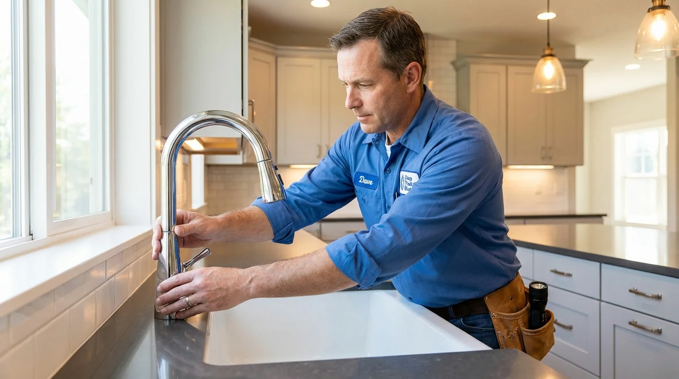 Kitchen faucet installation by Johns Plumbing LLC in Ecorse
