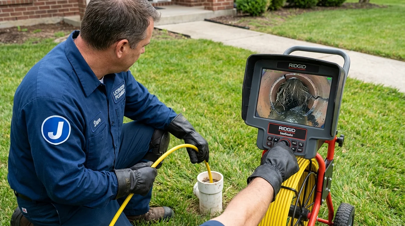 Sewer camera inspection being performed by Johns Plumbing LLC in Ecorse